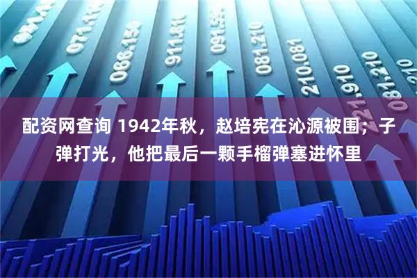 配资网查询 1942年秋，赵培宪在沁源被围；子弹打光，他把最后一颗手榴弹塞进怀里